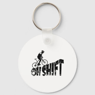 Bicycle Mtb Biking Cycling Biker On Mountain Bike Keychain