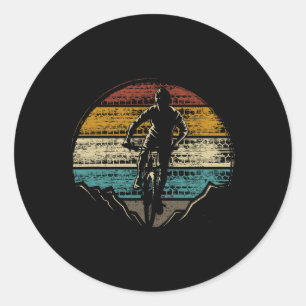 Bicycle Mtb Mountain Bike Downhill Biking Retro Classic Round Sticker
