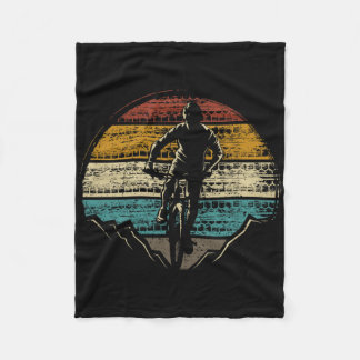 Bicycle Mtb Mountain Bike Downhill Biking Retro  Fleece Blanket