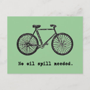 Bicycle No Oil Spill Needed Tshirts and Mugs Postcard