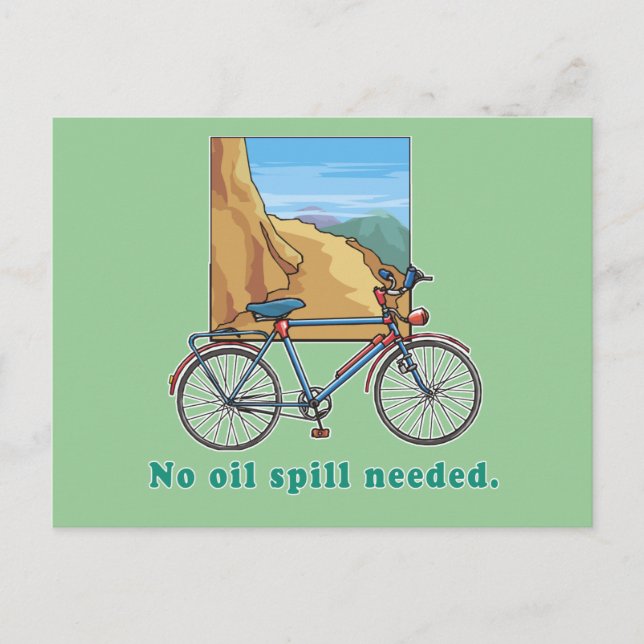 Bicycle:  No Oil Spill Needed Tshirts and Mugs Postcard (Front)