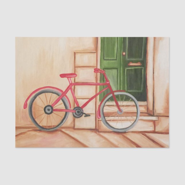 Bicycle  Oil Painting 10lb Tissue Paper, White Paper (Front)