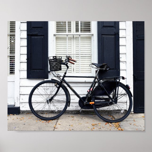 Bicycle on Meeting St, Charleston, South Carolina Poster (Front)