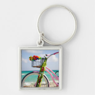Bicycle On The Beach   Miami, Florida Keychain