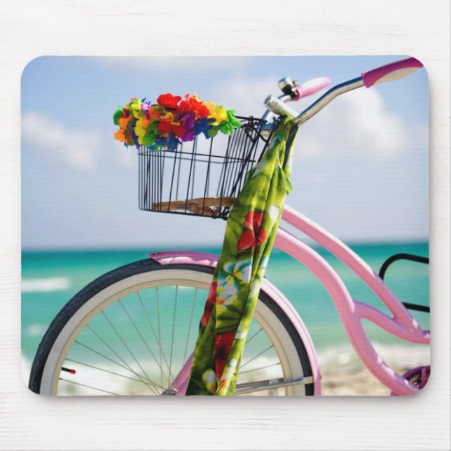 Bicycle On The Beach | Miami, Florida Mouse Pad (Front)