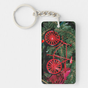 Bicycle Ornament on a Christmas Tree Keychain