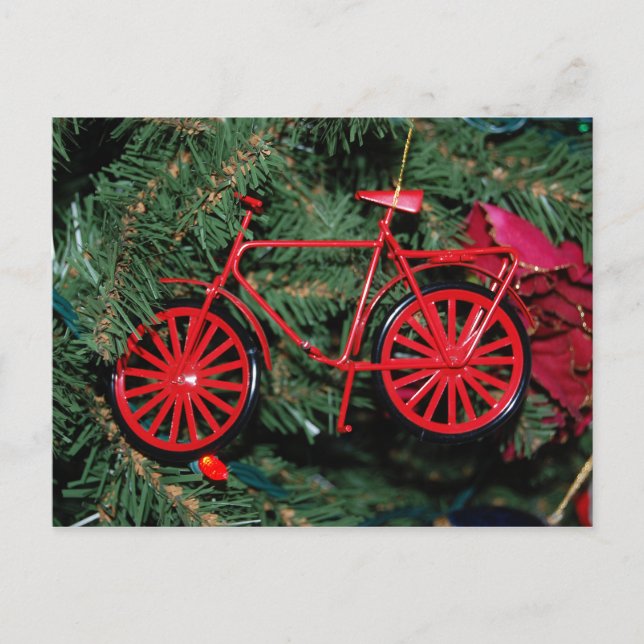 Bicycle Ornament on a Christmas Tree Postcard (Front)