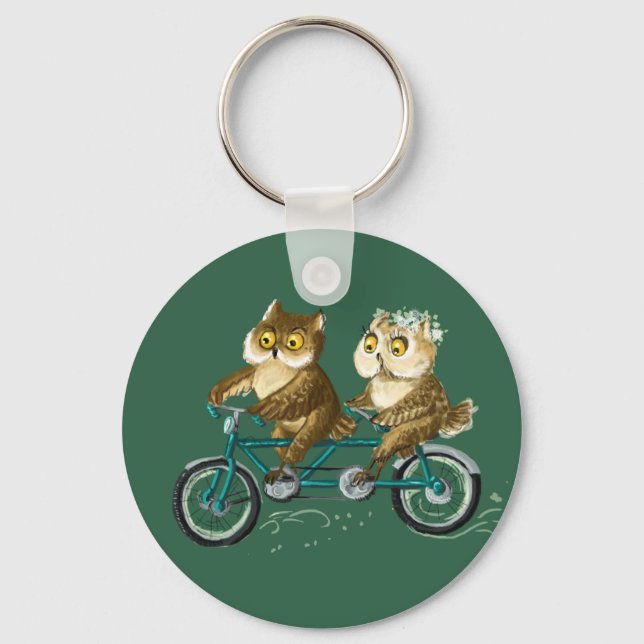 Bicycle owls keychain (Front)