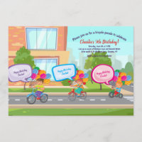 Bicycle Parade Birthday Celebration Invitation