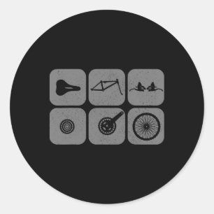 Bicycle Parts Mountain Bike Biking Mtb Cycling Cyl Classic Round Sticker