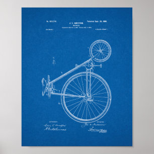 Bicycle Patent - Blueprint Poster
