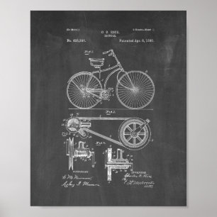 Bicycle Patent - Chalkboard Poster