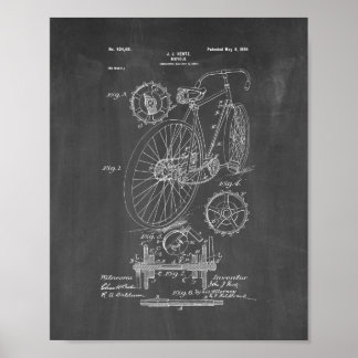 Bicycle Patent - Chalkboard Poster