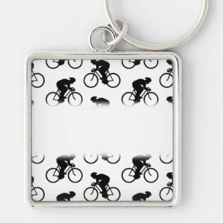 Bicycle Pattern in Black and White. Keychain