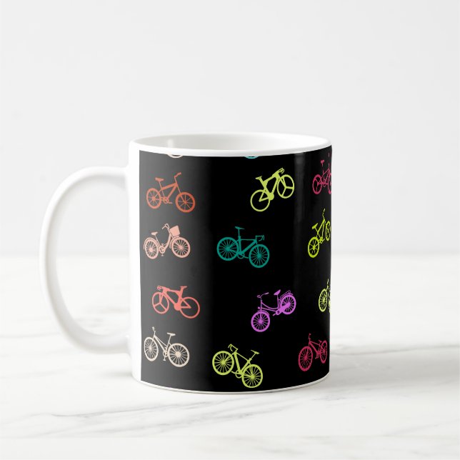 Bicycle pattern invitation coffee mug (Left)