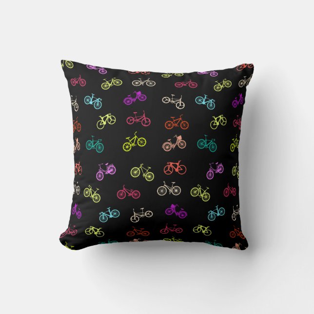 Bicycle pattern invitation throw pillow (Front)