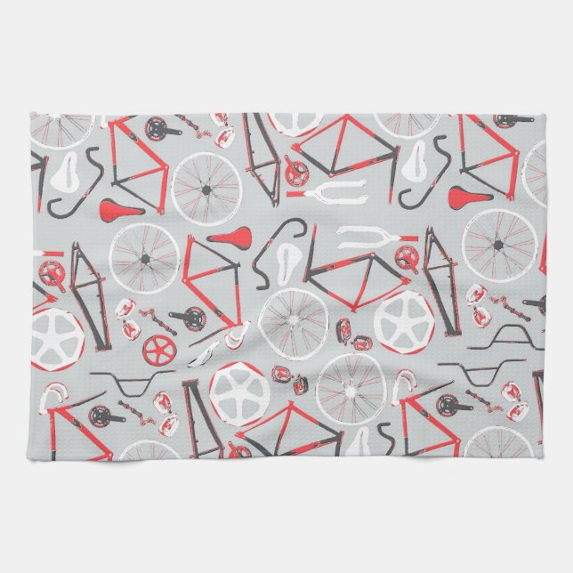 Bicycle Pattern Kitchen Towel (Horizontal)