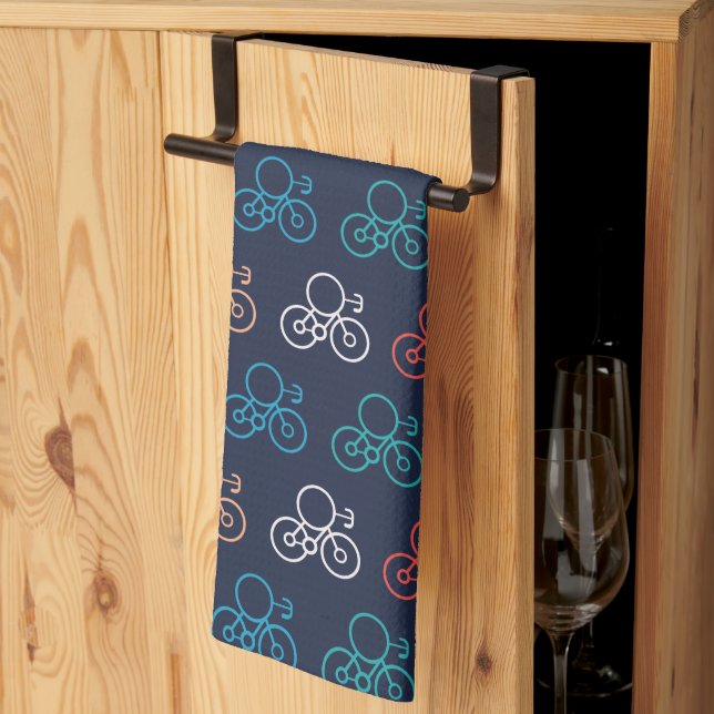 Bicycle Pattern Kitchen Towel (Thirds Fold)