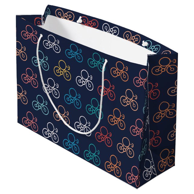 Bicycle Pattern Large Gift Bag (Back Angled)