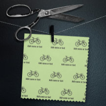 Bicycle Pattern & own text for cyclist - any colou