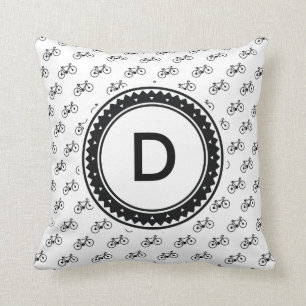 Bicycle Pattern Throw Pillow