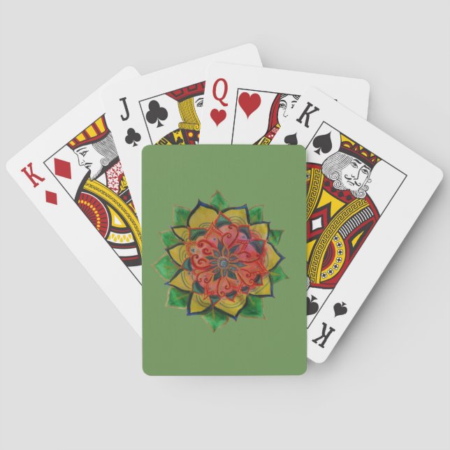 Bicycle® Poker Playing Cards Green Mandala (Back)