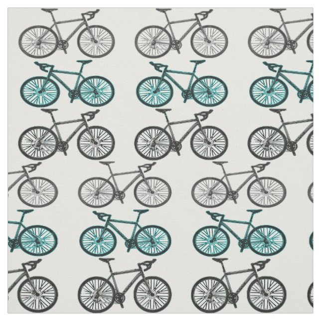 Bicycle Print Design Fabric Material (Swatch)