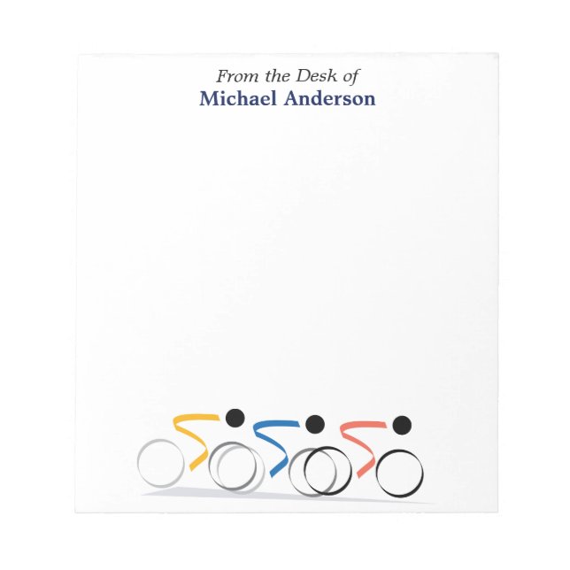 Bicycle Race Logo Personalized Notepad (Front)