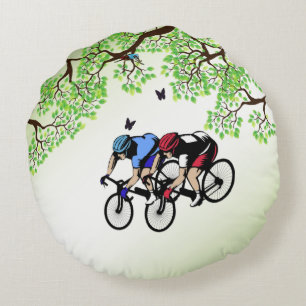 Bicycle Race Round Pillow