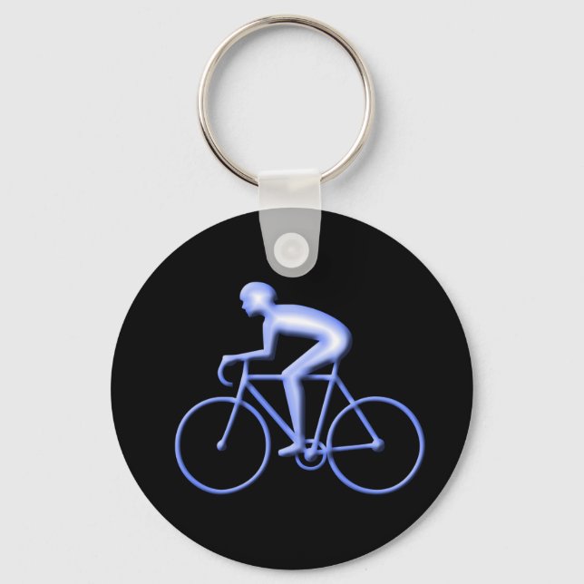 Bicycle Racing in Blue Keychain (Front)