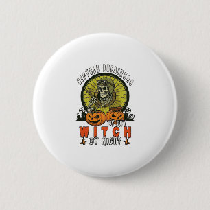 Bicycle Repairers Witch Skull Wrench Pumpkins Hall 2 Inch Round Button