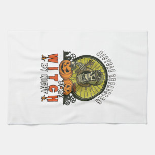 Bicycle Repairers Witch Skull Wrench Pumpkins Hall Kitchen Towel