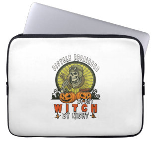 Bicycle Repairers Witch Skull Wrench Pumpkins Hall Laptop Sleeve