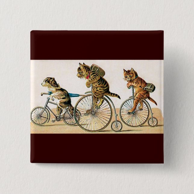 Bicycle Ride 2 Inch Square Button (Front)