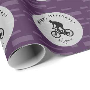 Bicycle Rider Birthday Gift Wrap any colour HAMbyW
