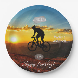 Bicycle Rider Birthday Party Plate HAMbyWG