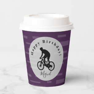 Bicycle Rider Happy Birthday  Napkins Paper Cups