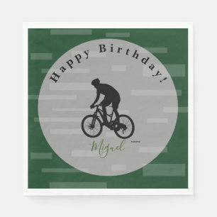 Bicycle Rider Happy Birthday PaperNapkin HAMbyWG Napkin