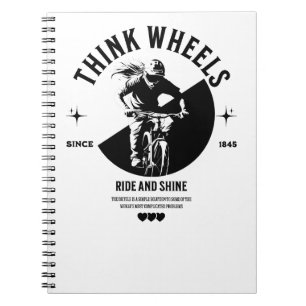 Bicycle Riders Black and White Notebook