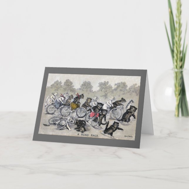 Bicycle Riding Cats Card (Front)