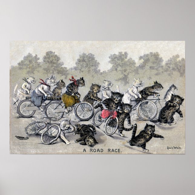 Bicycle Riding Cats Poster (Front)