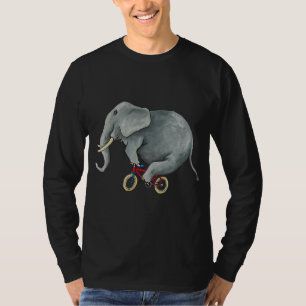 Bicycle Riding Cute Elephant Bike Rider Elephant L T-Shirt
