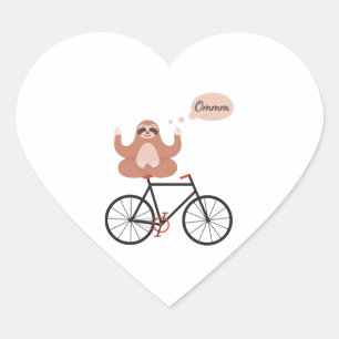 Bicycle Road Bike MTB Sloth Gift Idea Heart Sticker