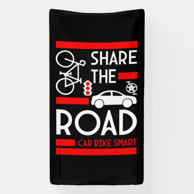 Bicycle Road Safety Awareness Banner (Vertical)