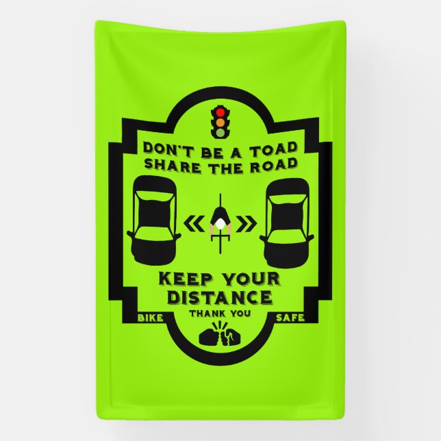 Bicycle Road Safety Awareness Banner (Vertical)