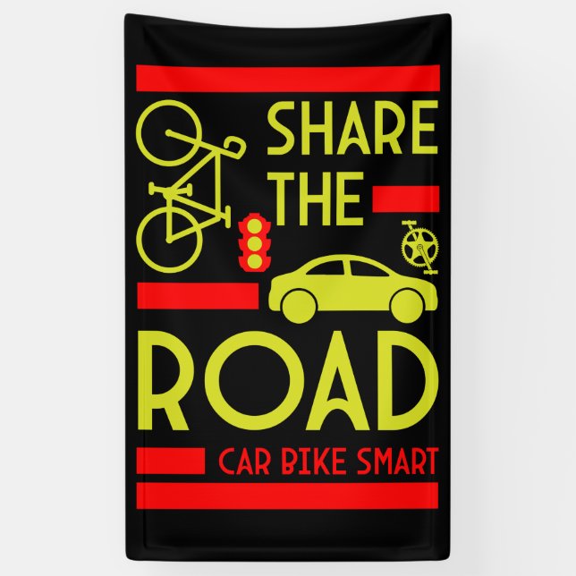Bicycle Road Safety Banner (Vertical)