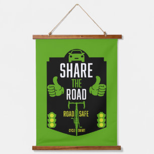 Bicycle Road Safety Hanging Tapestry