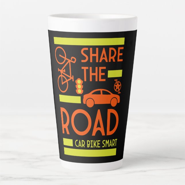 Bicycle Road Safety Latte Mug (Front)