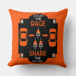 Bicycle Road Safety Throw Pillow