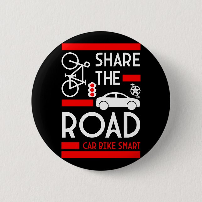 Bicycle Road Safety Week 2 Inch Round Button (Front)